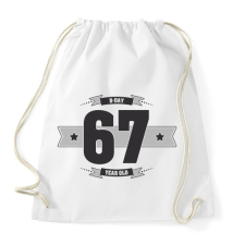 PRINTFASHION b-day-67-dark-lightgrey - Sportzsák, Tornazsák - Fehér tornazsák