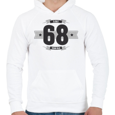 PRINTFASHION b-day-68-dark-lightgrey - Férfi kapucnis pulóver - Fehér férfi pulóver, kardigán
