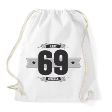 PRINTFASHION b-day-69-dark-lightgrey - Sportzsák, Tornazsák - Fehér tornazsák