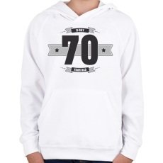 PRINTFASHION b-day-70-dark-lightgrey - Gyerek kapucnis pulóver - Fehér