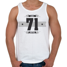 PRINTFASHION b-day-71-dark-lightgrey - Férfi atléta - Fehér