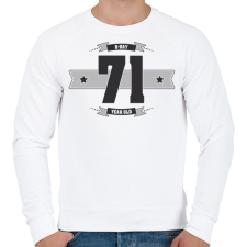 PRINTFASHION b-day-71-dark-lightgrey - Férfi pulóver - Fehér férfi pulóver, kardigán