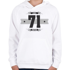 PRINTFASHION b-day-71-dark-lightgrey - Gyerek kapucnis pulóver - Fehér