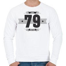 PRINTFASHION b-day-79-dark-lightgrey - Férfi pulóver - Fehér
