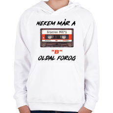 PRINTFASHION B oldal - Gyerek kapucnis pulóver - Fehér