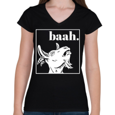 PRINTFASHION Baah.  - Női V-nyakú póló - Fekete női póló