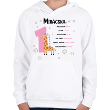 PRINTFASHION Baba adatok (lány) - Gyerek kapucnis pulóver - Fehér gyerek pulóver, kardigán