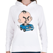 PRINTFASHION Baba autó - Női kapucnis pulóver - Fehér női pulóver, kardigán