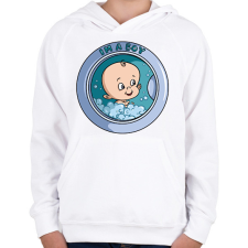 PRINTFASHION Baba érkezik - Gyerek kapucnis pulóver - Fehér gyerek pulóver, kardigán