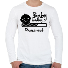 PRINTFASHION Baba folyamatban - Férfi hosszú ujjú póló - Fehér