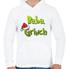 PRINTFASHION Baba grinch - Férfi kapucnis pulóver - Fehér férfi pulóver, kardigán