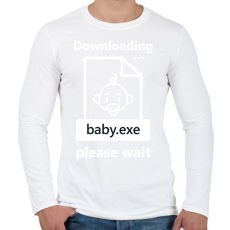PRINTFASHION Baba letöltése - Férfi hosszú ujjú póló - Fehér