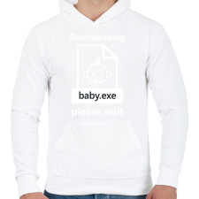 PRINTFASHION Baba letöltése - Férfi kapucnis pulóver - Fehér férfi pulóver, kardigán