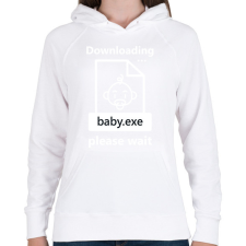 PRINTFASHION Baba letöltése - Női kapucnis pulóver - Fehér női pulóver, kardigán