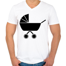 PRINTFASHION Babakocsi - Férfi V-nyakú póló - Fehér férfi póló