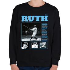 PRINTFASHION Babe Ruth - baseball - Gyerek pulóver - Fekete