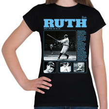 PRINTFASHION Babe Ruth - baseball - Női póló - Fekete női póló
