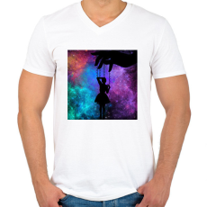 PRINTFASHION Bábmester - Férfi V-nyakú póló - Fehér