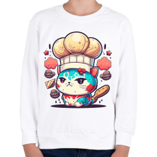 PRINTFASHION Baby cat - Gyerek pulóver - Fehér