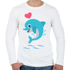 PRINTFASHION Baby Delfin - Férfi hosszú ujjú póló - Fehér férfi póló