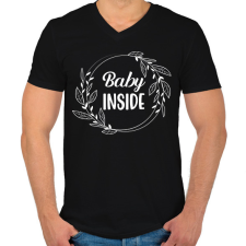PRINTFASHION Baby inside - White - Férfi V-nyakú póló - Fekete férfi póló
