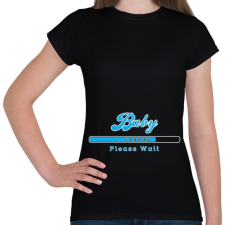 PRINTFASHION baby-loading-blue-white - Női póló - Fekete női póló