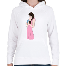 PRINTFASHION Baby - Női kapucnis pulóver - Fehér