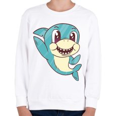 PRINTFASHION Baby shark - Gyerek pulóver - Fehér
