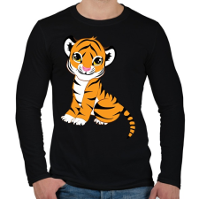 PRINTFASHION Baby Tiger - Férfi hosszú ujjú póló - Fekete férfi póló