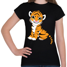 PRINTFASHION Baby Tiger - Női póló - Fekete