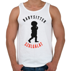 PRINTFASHION Babysitter,babysitter,szolgálat,szakmai - Férfi atléta - Fehér