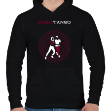 PRINTFASHION BachaTango táncos S0201-forBlack - Férfi kapucnis pulóver - Fekete férfi pulóver, kardigán