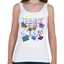 PRINTFASHION Back to the 80's - Női atléta - Fehér női trikó