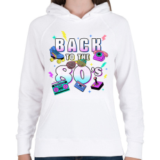 PRINTFASHION Back to the 80's - Női kapucnis pulóver - Fehér