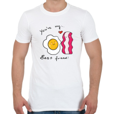 PRINTFASHION Bacon és tojás - Férfi póló - Fehér férfi póló