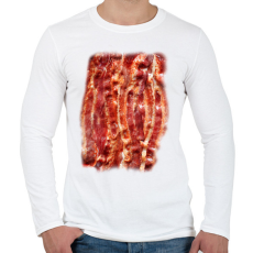 PRINTFASHION Bacon - Férfi hosszú ujjú póló - Fehér