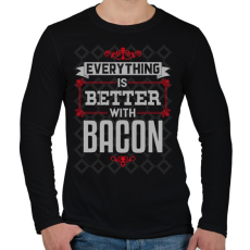 PRINTFASHION Bacon - Férfi hosszú ujjú póló - Fekete