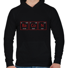 PRINTFASHION BaCoN - Férfi kapucnis pulóver - Fekete férfi pulóver, kardigán