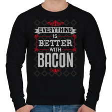 PRINTFASHION Bacon - Férfi pulóver - Fekete férfi pulóver, kardigán