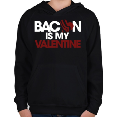 PRINTFASHION Bacon is my Love - Gyerek kapucnis pulóver - Fekete