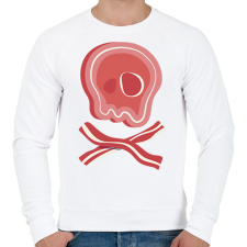 PRINTFASHION Bacon koponya - Férfi pulóver - Fehér férfi pulóver, kardigán