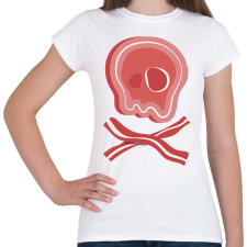 PRINTFASHION Bacon koponya - Női póló - Fehér női póló