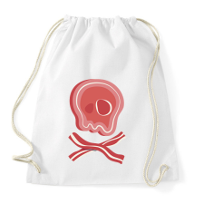 PRINTFASHION Bacon koponya - Sportzsák, Tornazsák - Fehér tornazsák
