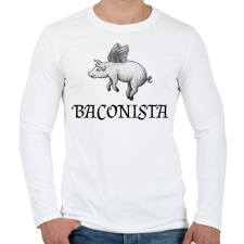 PRINTFASHION Baconista - Férfi hosszú ujjú póló - Fehér férfi póló