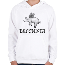 PRINTFASHION Baconista - Gyerek kapucnis pulóver - Fehér gyerek pulóver, kardigán