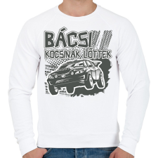 PRINTFASHION Bácsi kocsinak lőttek - Férfi pulóver - Fehér férfi pulóver, kardigán