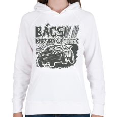 PRINTFASHION Bácsi kocsinak lőttek - Női kapucnis pulóver - Fehér