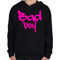 PRINTFASHION bad boy 3 - Gyerek kapucnis pulóver - Fekete