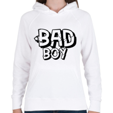 PRINTFASHION bad boy - Női kapucnis pulóver - Fehér női pulóver, kardigán