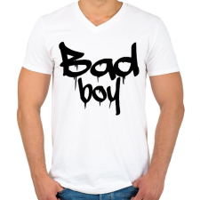 PRINTFASHION bad boys 2 - Férfi V-nyakú póló - Fehér férfi póló
